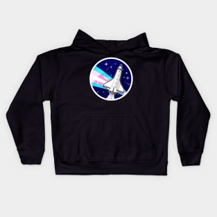 NASA Badge Retro Trans Pride Spaceflight Patch Kids Hoodie